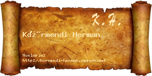 Körmendi Herman névjegykártya